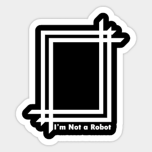 box white T-shirt Sticker